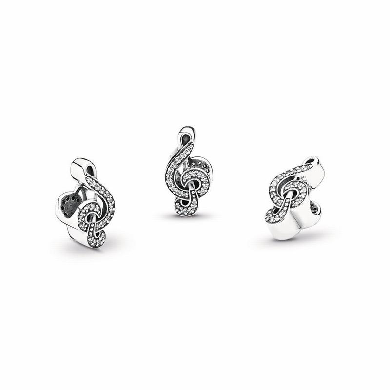 Pandora Sweet Music Treble Clef Charm - Sterling Silver/Cubic Zirconia - Canada | AL4515OJ